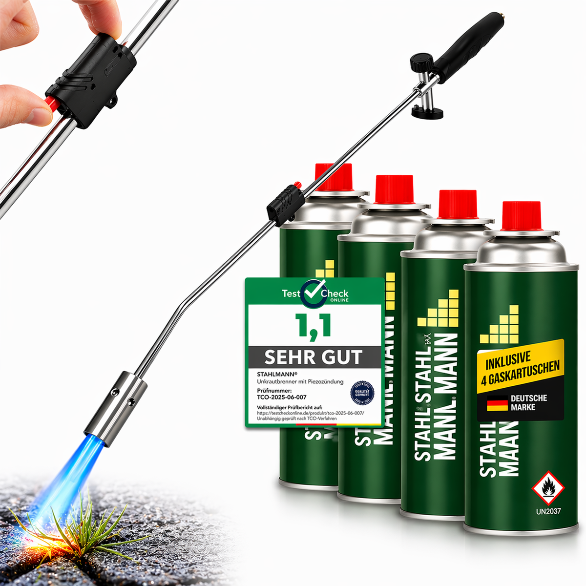 STAHLMANN® Unkrautbrenner mit Gaskartuschen – für effektive Unkrautbekämpfung